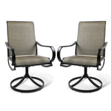 Swivel Outdoor Dining Chairs Set of 2 Patio Textilene Mesh Fabric Chairs