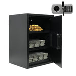 Safe Box with Double Warning Alarm key and Keypad Dual Use Security Lock, Fireproof Safe with LED Light for Storing Valuables, 19.7''x13.8''x12.2''