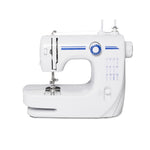 Sewing Machine Two Speed Beginner, Kids Mini Sewing Machine Reverse Sewing, 12 Stitch Pattern, Blue, White
