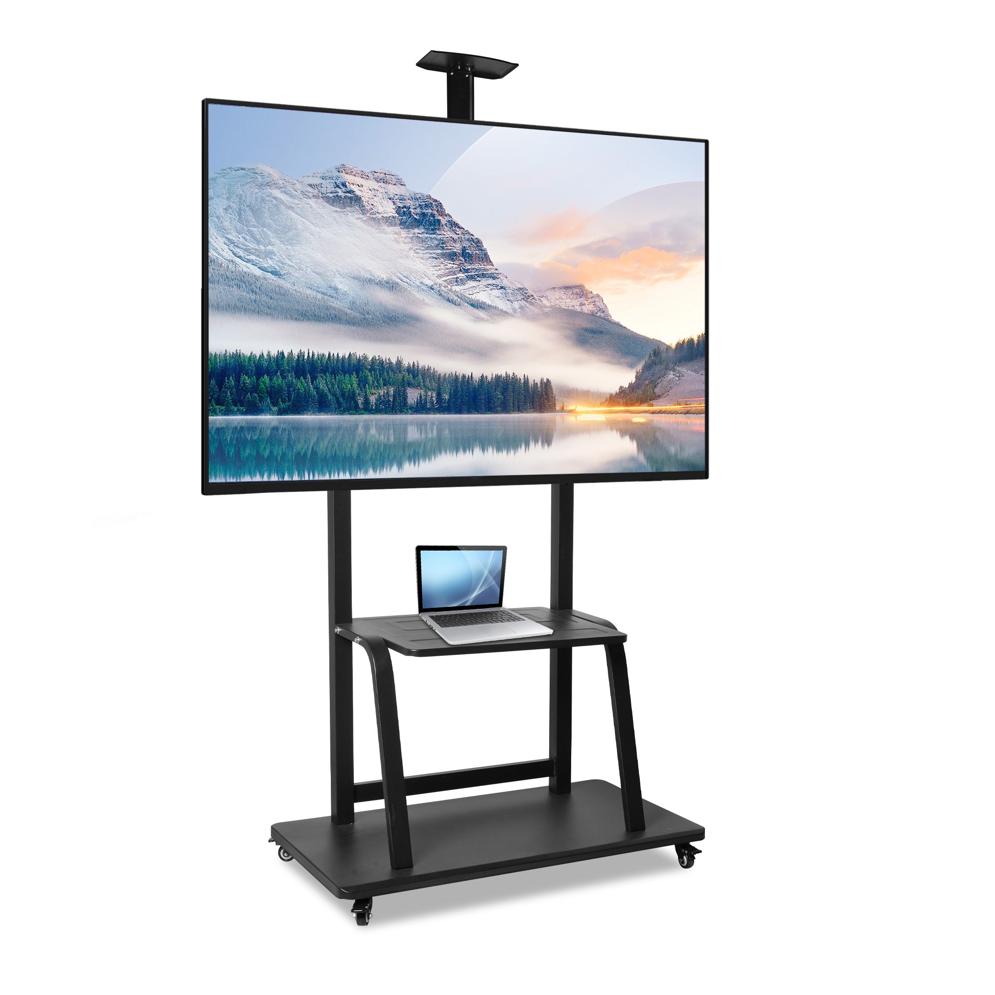 Mobile TV Stand with Wheels for 42-100 Inch Flat Screen TVs - Portable Tall TV Cart with Adjustable Height, Camera Shelf, Holds Up to 330lbs, Max VESA 900x600mm