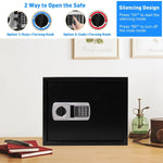 Safe Box with Double Warning Alarm key and Keypad Dual Use Security Lock, Fireproof Safe with LED Light for Storing Valuables, 13.8" x 17" x 13"