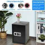 Safe Box with Double Warning Alarm key and Keypad Dual Use Security Lock, Fireproof Safe with LED Light for Storing Valuables, 19.7''x13.8''x12.2''