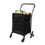 Multi-purpose Shopping Cart with Wheels and Removable Cloth Liner, Folding Cart for Easy Storage, Holds Up to 77 Lbs.