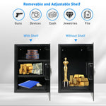 Safe Box with Double Warning Alarm key and Keypad Dual Use Security Lock, Fireproof Safe with LED Light for Storing Valuables, 19.7''x13.8''x12.2''