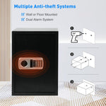 Safe Box with Double Warning Alarm key and Keypad Dual Use Security Lock, Fireproof Safe with LED Light for Storing Valuables, 19.7''x13.8''x12.2''