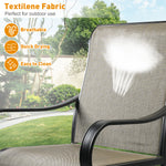 Swivel Outdoor Dining Chairs Set of 2 Patio Textilene Mesh Fabric Chairs
