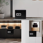 Safe Box with Double Warning Alarm key and Keypad Dual Use Security Lock, Fireproof Safe with LED Light for Storing Valuables, 13.8" x 17" x 13"
