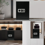 Safe Box with Double Warning Alarm key and Keypad Dual Use Security Lock, Fireproof Safe with LED Light for Storing Valuables, 19.7''x13.8''x12.2''