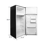 7.7 Cu Ft Mini Fridge with Freezer, Double Door Apartment Size Refrigerator for Bedroom Office or Dorm with Adjustable Remove Glass Shelves , Adjustable Thermostat Control,Energy Saving , Black