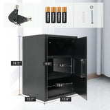 Safe Box with Double Warning Alarm key and Keypad Dual Use Security Lock, Fireproof Safe with LED Light for Storing Valuables, 19.7''x13.8''x12.2''