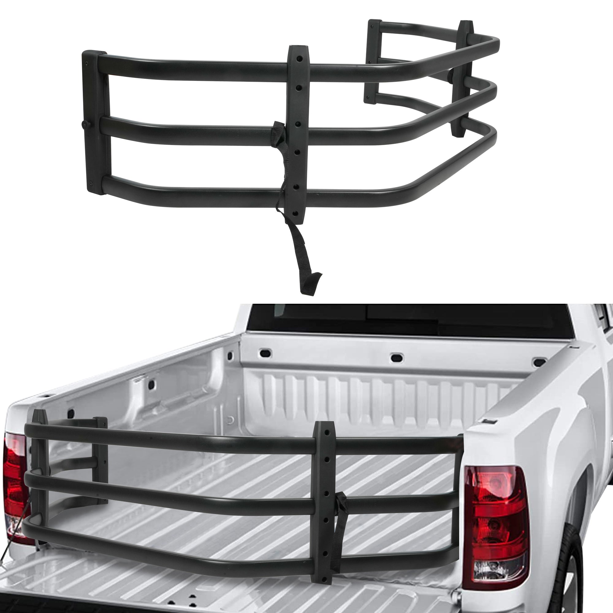(Out of Stock) Adjustable Truck Base Extension for Tacoma, Toyota, SuperCrew, Gladiator Pickups Universal Tailgate Extension, Black