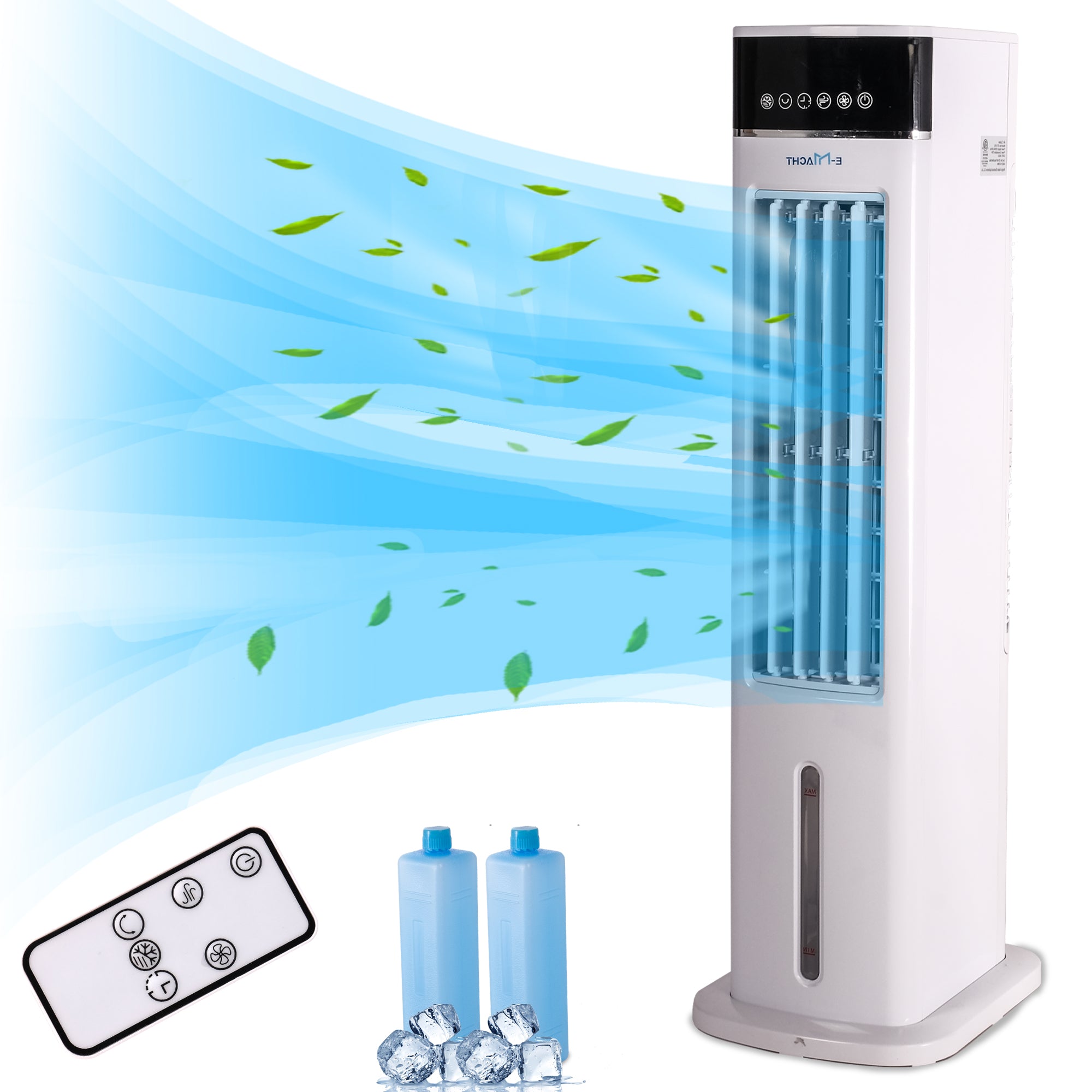 3-In-1 Evaporative Cooler Fan Portable Air Conditioner, Timer Bladeless Tower Fan