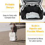 Folding Lounger, Foldable Beach Lounger with Storage Space, Plastic Lounger Backrest with Four Special Adjustable Angle, with Wheels