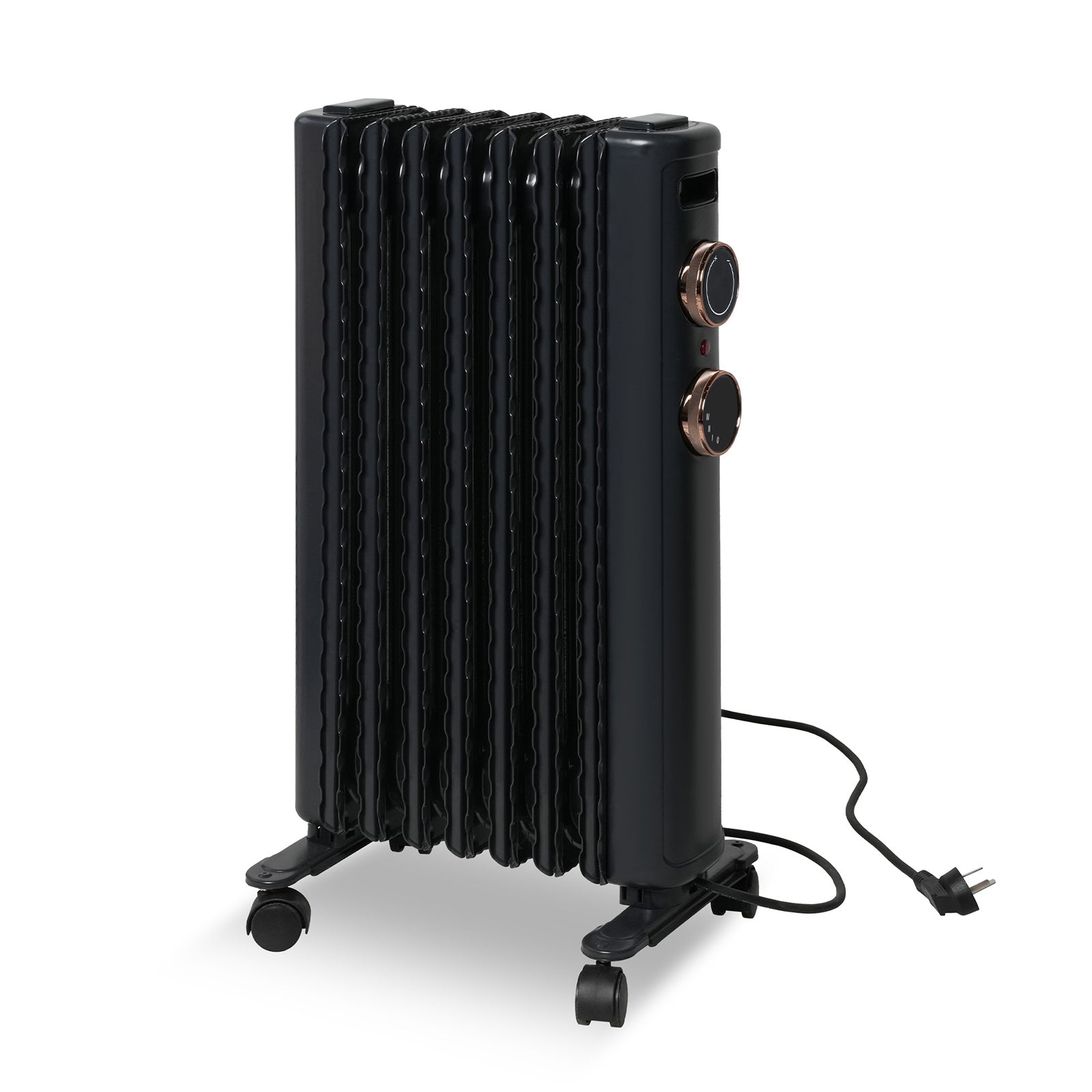 BOSONSHOP 1500W Portable Electric Radiator Oil Filled Heater With 3 Heating Modes, Adjustable Thermostat, Matte Black