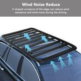 67 "x52" Universal Aluminum Automotive Roof Deck Roof Cargo Carrier System Heavy Duty Flat Roof Luggage Rack, 660 lbs Maximum Load