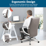Executive Office Chair, Ergonomic Leather Office Chair Gray Office Chair with Adjustable Height and Tilt Function, 360° Swivel, Computer Office Chair