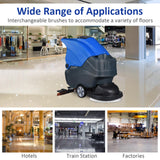 Walk-Behind Commercial Floor Scrubber with 20.8" Cleaning Path