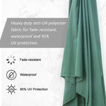 10 Ft Outdoor Offset Cantilever Hanging Patio Umbrella with Crank & Cross Base, Green