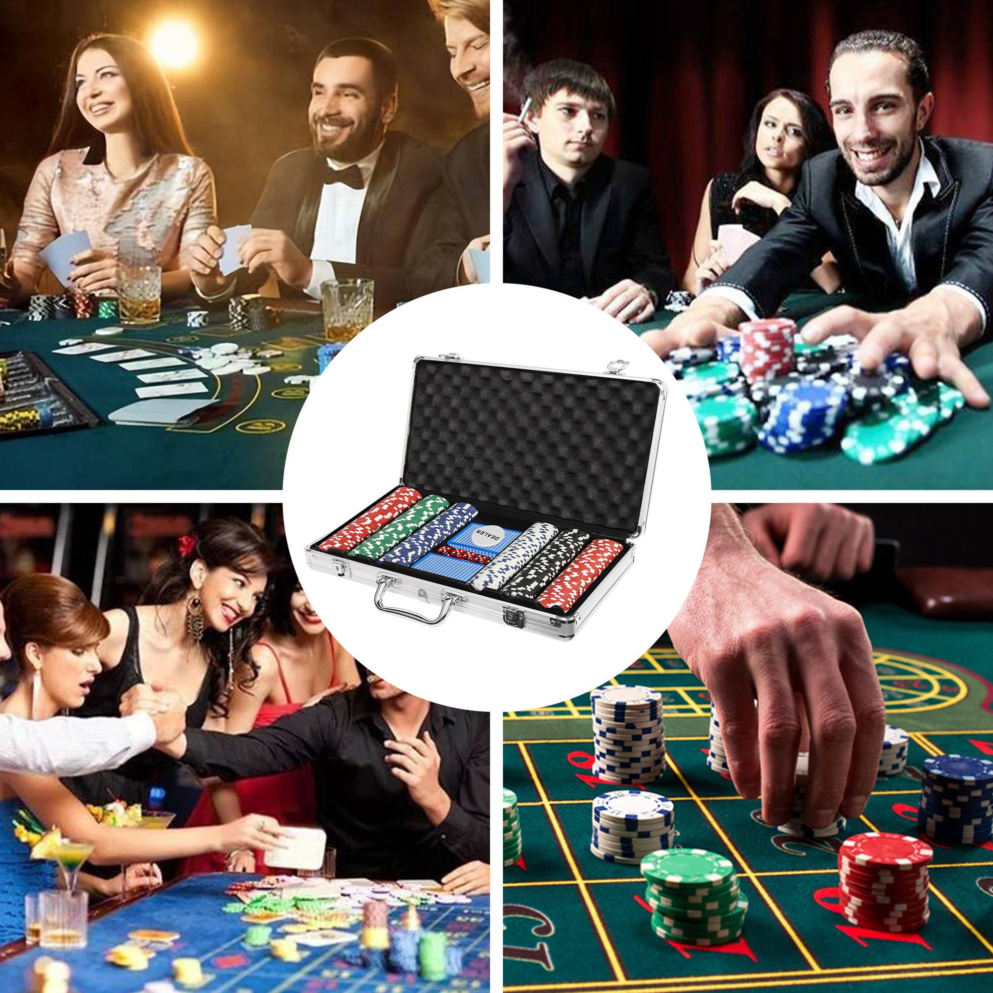 300 Poker Chip Set, 11.5 Gram Poker Set Casino Clay Poker Chips Sets with Case - Bosonshop
