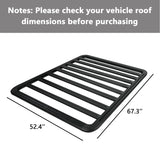 67 "x52" Universal Aluminum Automotive Roof Deck Roof Cargo Carrier System Heavy Duty Flat Roof Luggage Rack, 660 lbs Maximum Load