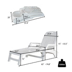 Folding Lounger, Foldable Beach Lounger with Storage Space, Plastic Lounger Backrest with Four Special Adjustable Angle, with Wheels