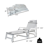 Folding Lounger, Foldable Beach Lounger with Storage Space, Plastic Lounger Backrest with Four Special Adjustable Angle, with Wheels