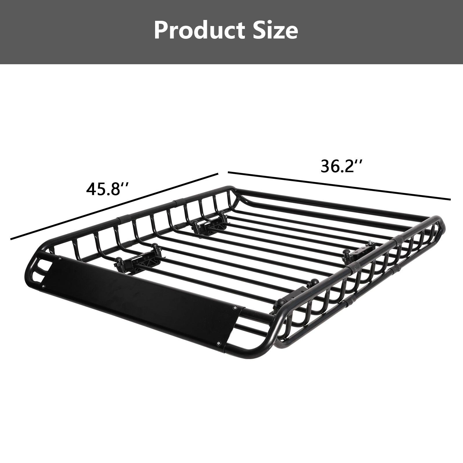 Universal Roof Rack Basket: 45 x 36 Inches Heavy-Duty Rooftop Cargo Rack, 150 lbs Cargo Carrier for SUV, Truck & Car - Black Luggage Holder - Bosonshop