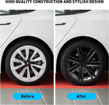 19 Inch Wheel Cover Wheel Hubcaps Fit for 2019-2023 Tesla Model Y, Set of 4 Hub Caps Rim Protector Replacement Kit Exterior Accessories