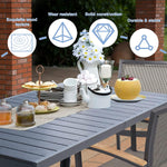 Heavy Duty Patio Outdoor Dining Table for 8 Person, 71" Aluminum Frame Rectangle Table, Black