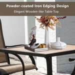 Patio Square Bar Table for Garden Backyard with Storage Rack & Wooden-Like Table Top