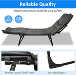 Portable Folding Camping Cot, Adjustable Backrest Outdoor Lounge Chair Sleeping Cots
