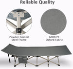 Folding Camping Cot Sleeping Cot Bed with Detachable Mattress, Gray & Dark Purple