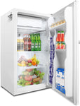 3.2 Cu.Ft Compact Fridge with Freezer, White Single Door Mini Refrigerator with Adjustable Thermostat Control