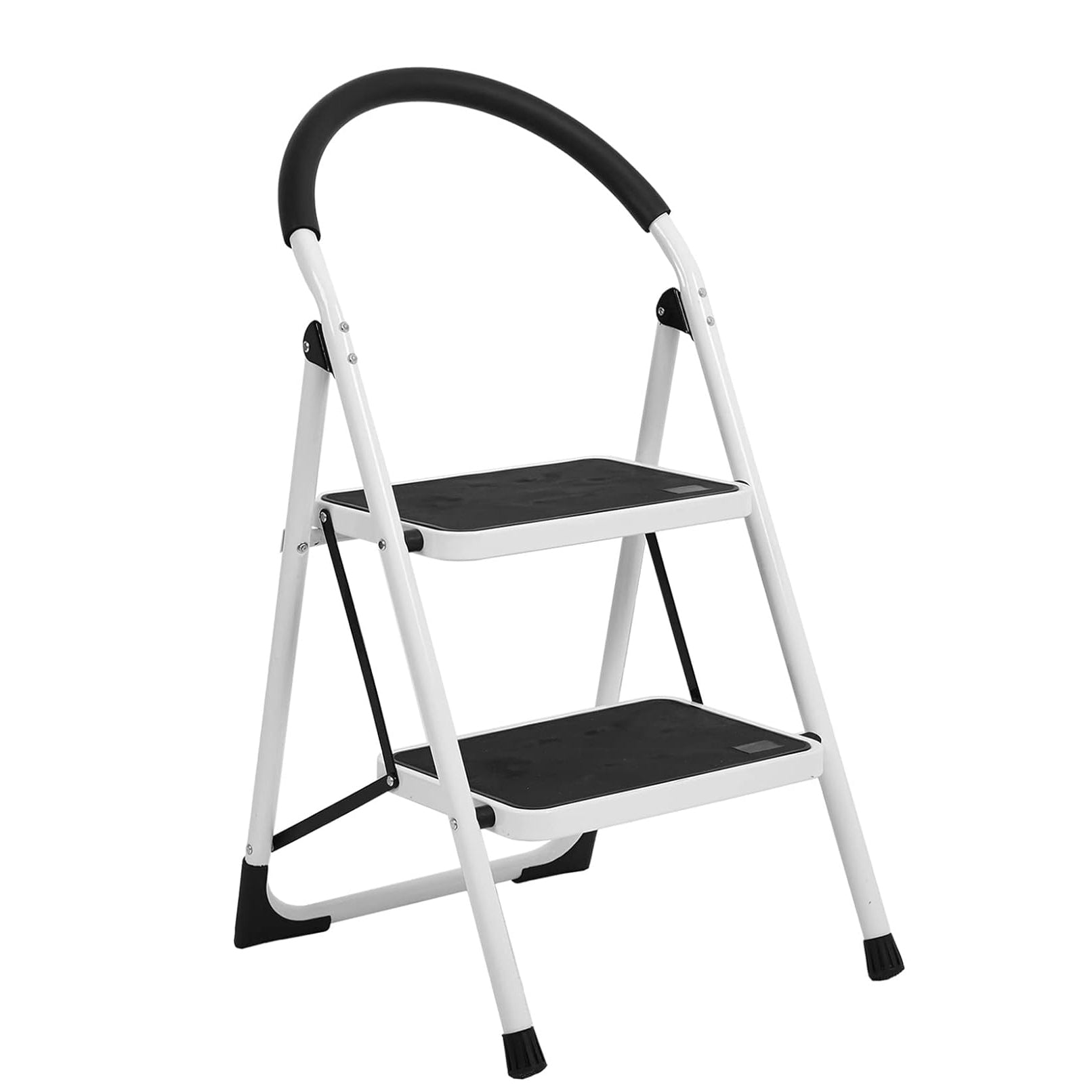 Portable Anti-Slip 2 Step Lightweight Steel Ladder, 330LBS Capacity