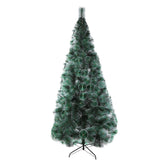 8' Classic Pine Needle Tree Encrypted Artificial Christmas Tree Natural Branch with Solid Metal Bracket, Conifer with Snowflake White Point