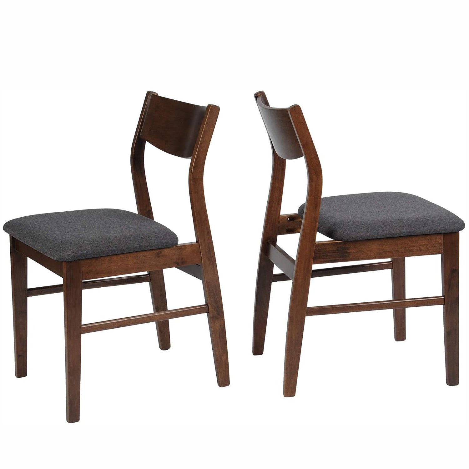 2 Pack Wooden Chairs with Cushioned Seat for Dining Room Set of 2 Upholstered Chairs with Back