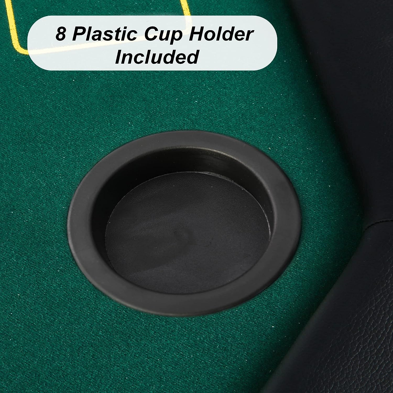 48" Octagon Foldable Poker Table for 8 Player Texas Casino Blackjack Table with Plastic Cup Holders - Bosonshop