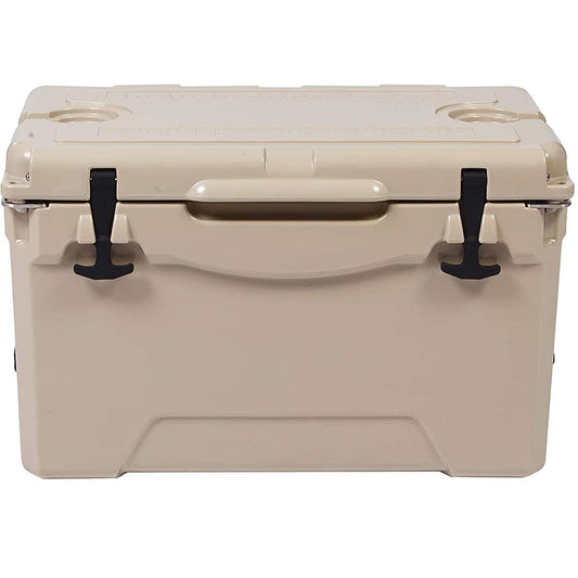 35QT Ice Cooler Rotomolded Insulated Coolers, Heavy Duty Ice Chest with Built-in Fish Ruler, Bottle Opener, Cup Holder