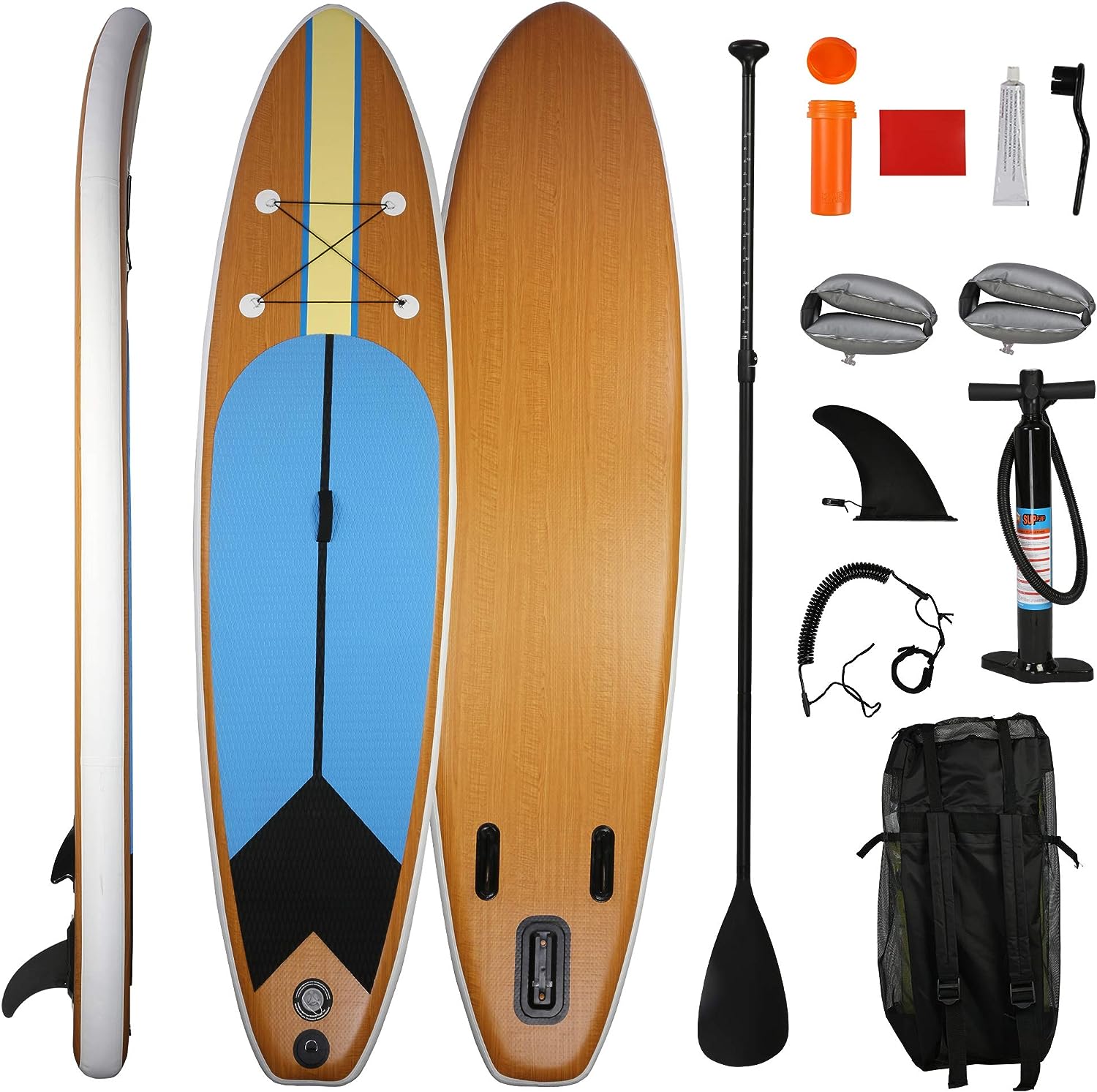 Inflatable Paddle Boards with Surf Board Accessories & Carry Bag Bottom Fin Paddling Surf Control, Non-Slip Deck