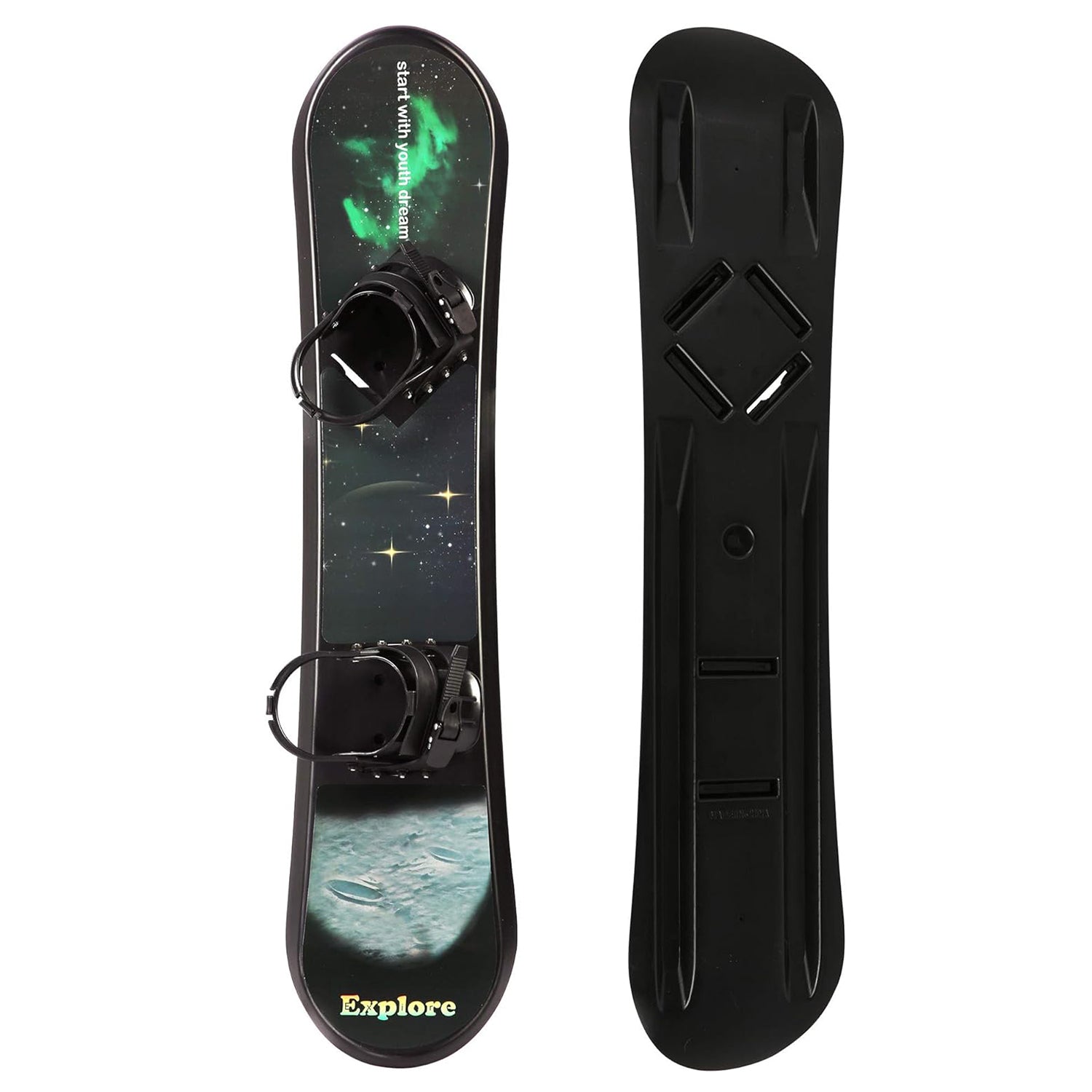 Snowboard for Kids Beginners - Adjustable Step-in Bindings Winter Sport Ski Snow Board - 44 inches Length + Ages 5 to 18 + Weight Limit 120 lbs
