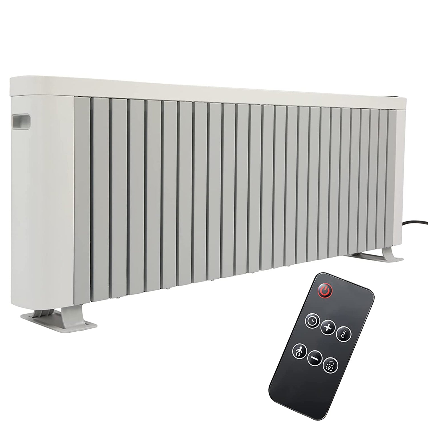 Efficient 1500W Baseboard Electric Heater: Silent Convection Heating, Remote Lock, LED Display, Multi-Protection