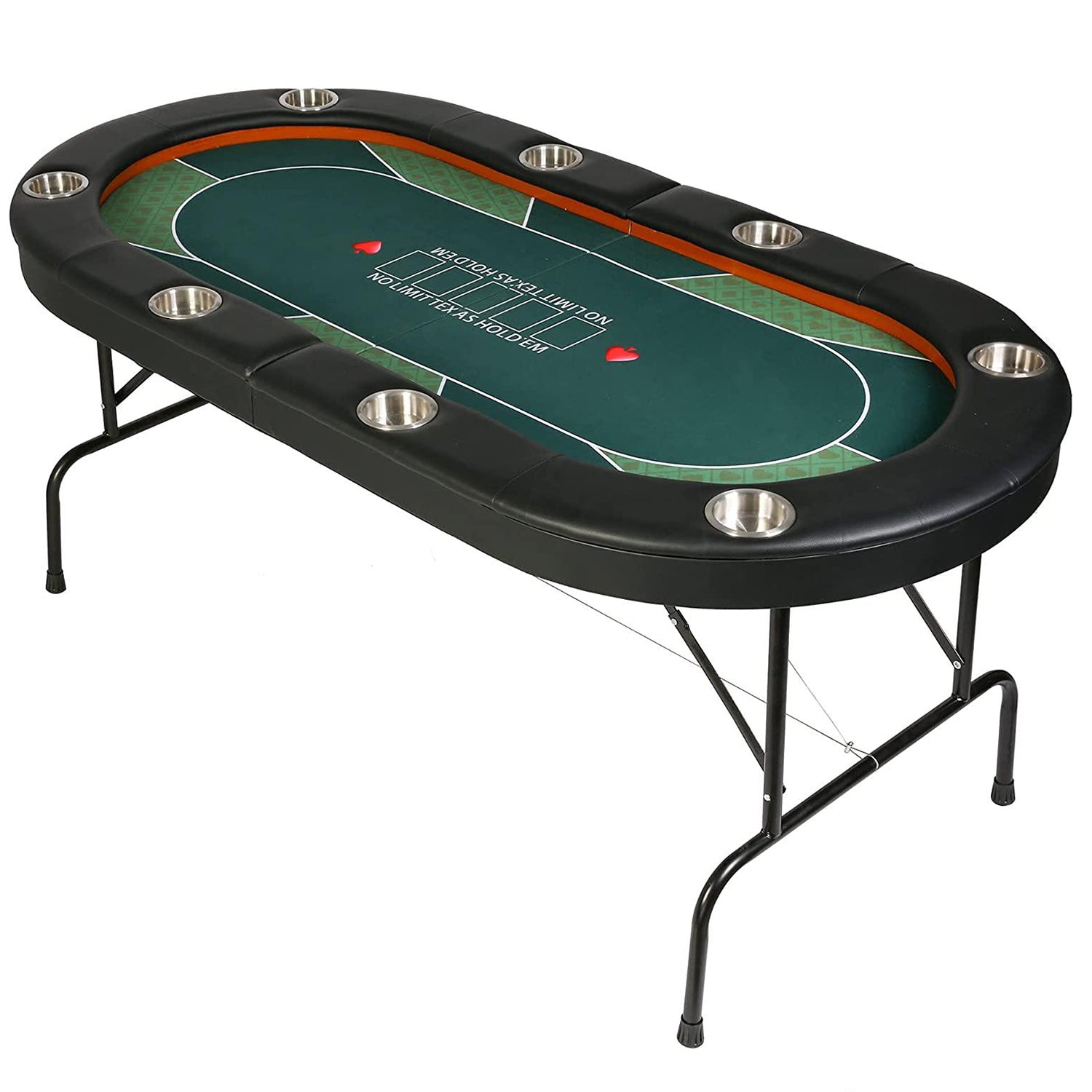 8 Players Foldable Texas Holdem Poker Table, Casino Table for Blackjack Board Game