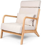 Mid-Century Modern Accent Chairs Fabric Reading Armchair Easy Assembly Upholstered Linen Lounge Chair