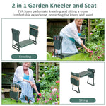 2 in 1 Foldable Heavy Duty Wider Garden Kneeler and Seat Stool with 2 Tool Pouches