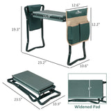 2 in 1 Foldable Heavy Duty Wider Garden Kneeler and Seat Stool with 2 Tool Pouches