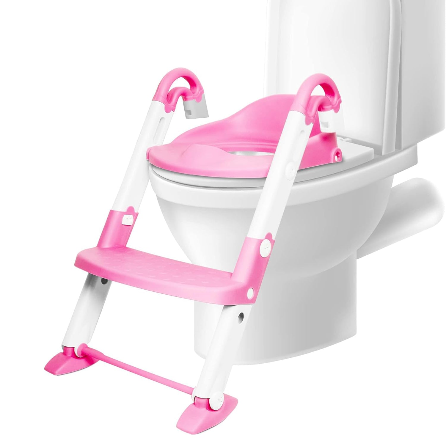 3 in 1 Toddler Potty Training Adjustable Toilet Seat with Non-Slip Step Stool, Pink