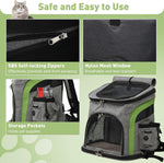 Cat Carrier Backpack, Airline Approved Pet Travel Carrier Bag with Safe Locking Zippers, Support Up to 22lbs