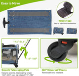 Cat Carriers with Wheels, Airline Approved Pet Travel Carriers with Breathable Mesh, Safe Locking Zippers