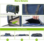 Cat Carriers with Wheels, Airline Approved Pet Travel Carriers with Breathable Mesh, Safe Locking Zippers