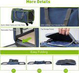 Cat Carriers with Wheels, Airline Approved Pet Travel Carriers with Breathable Mesh, Safe Locking Zippers